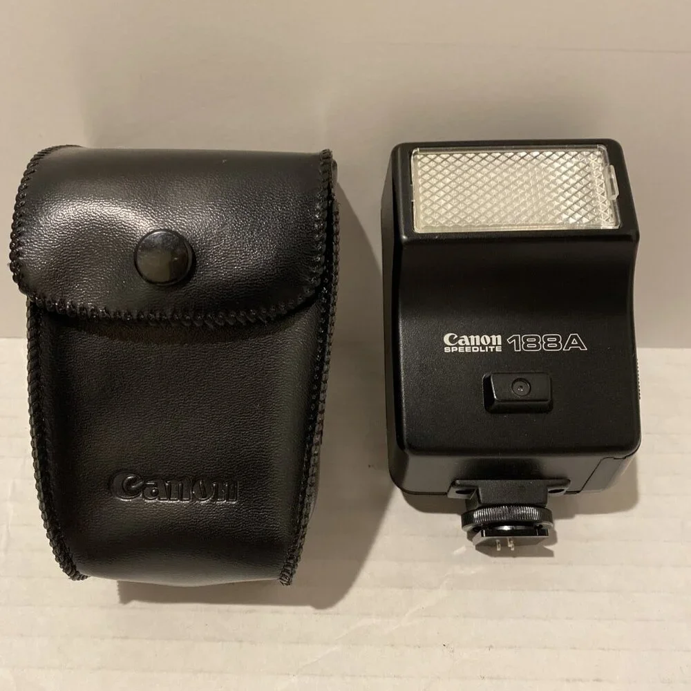 Canon Silver and Black Film Camera Kit with Lenses and Flash